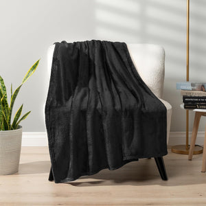 Cozy Black Fleece Blanket Queen 90x90 Inch