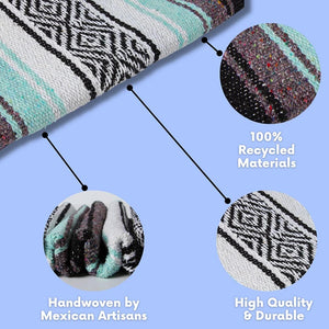 Mexican Yoga Blanket – Cool Mint & Gray