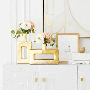 Gold Ceramic Flower Vase