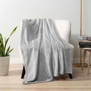 Soft Fleece Throw Blanket Grey 50x60 Inch