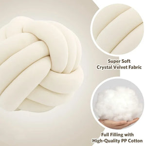 Hand Woven Knot Ball Throw Pillow