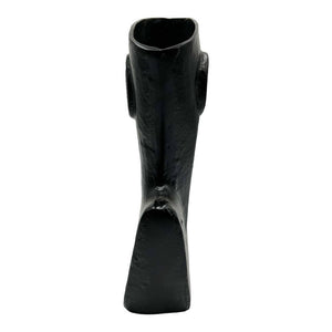 14.5 In. Decorative Metal Abstract Face Vase in Black