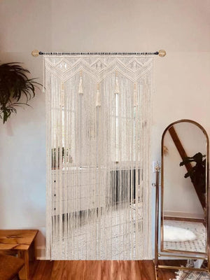 Boho Macrame Curtain Panel 52x72 Inch