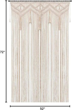 Boho Macrame Curtain Panel 52x72 Inch