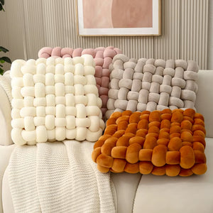 Hand Woven Knot Cushion Plush Throw Pillow