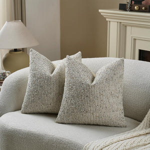 Striped Boucle Throw Pillow Covers Set of 2