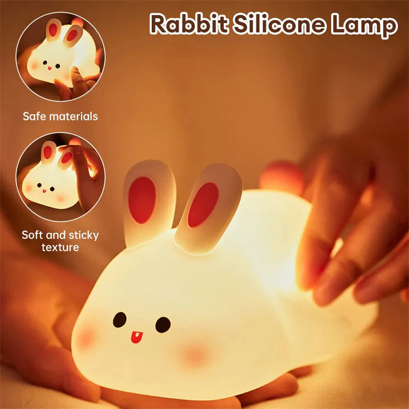 Cute Rabbit Night Light Silicone for Kids