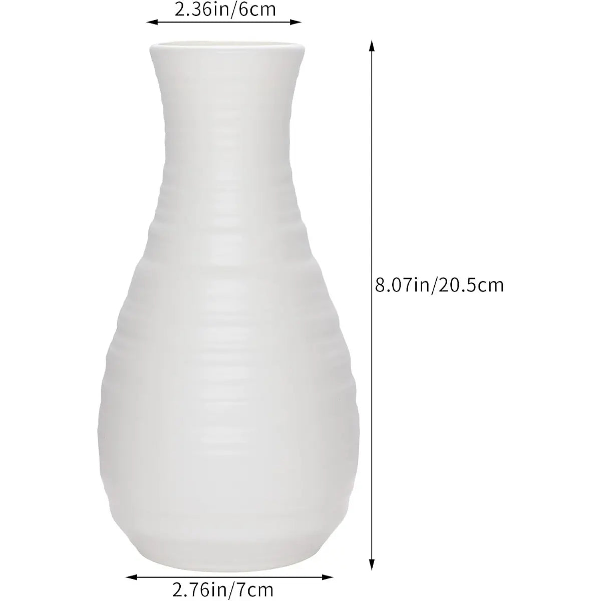 Nordic Round Plastic Vases Set of 2 Sleek White