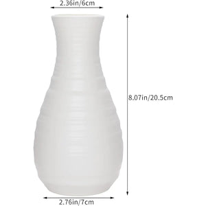 Nordic Round Plastic Vases Set of 2 Sleek White