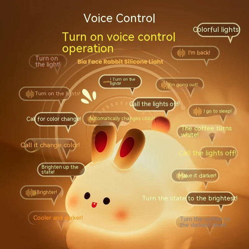 Cute Rabbit Night Light Silicone for Kids