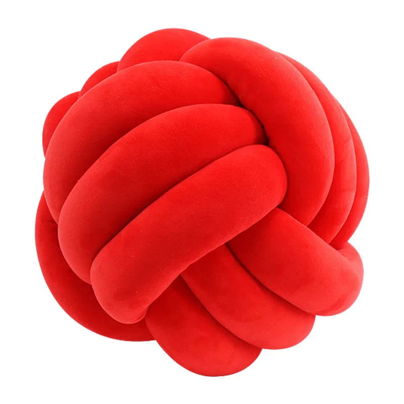 Hand Woven Knot Ball Throw Pillow  
