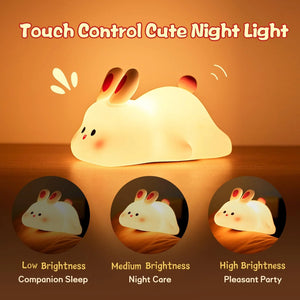 Cute Rabbit Night Light Silicone for Kids
