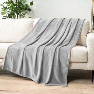 Soft Fleece Throw Blanket Grey 50x60 Inch