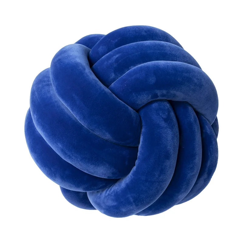 Hand Woven Knot Ball Throw Pillow  