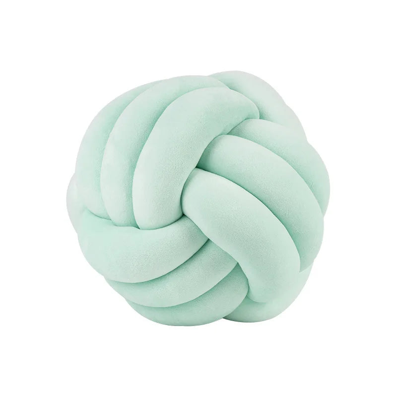 Hand Woven Knot Ball Throw Pillow  