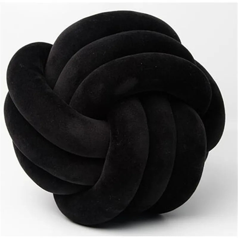 Hand Woven Knot Ball Throw Pillow  