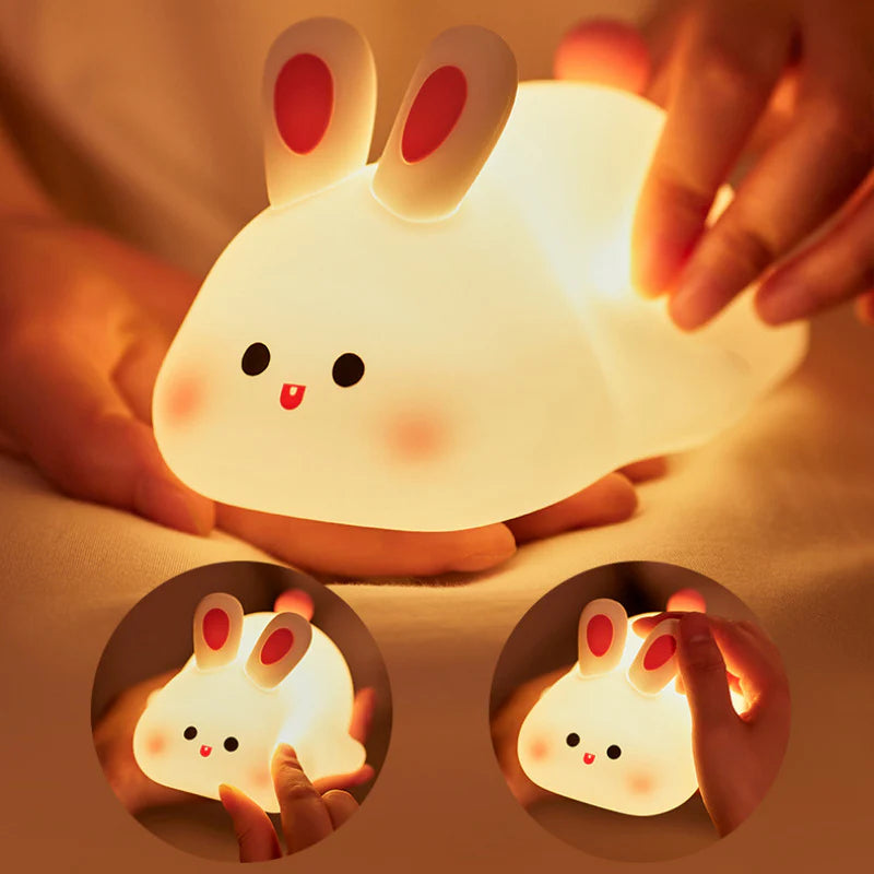 Cute Rabbit Night Light Silicone for Kids