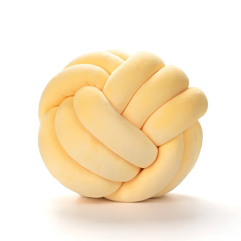 Hand Woven Knot Ball Throw Pillow  