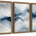 Navy Blue Abstract Wall Art Framed