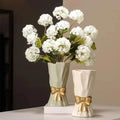 Elegant Gold Bow Ceramic Vase for Home