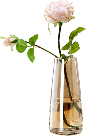 Amber Crystal Glass Vase Modern Decor
