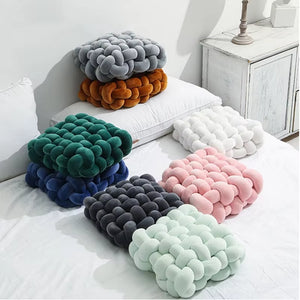 Hand Woven Knot Cushion Plush Throw Pillow