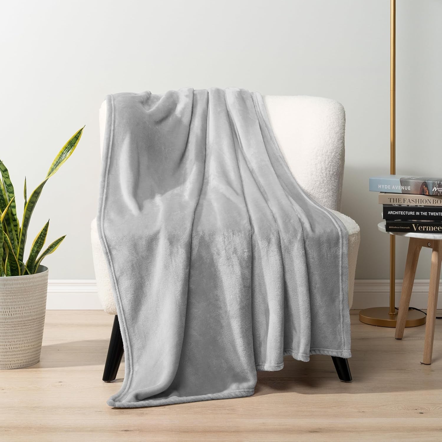 Soft Fleece Throw Blanket Grey 50x60 Inch