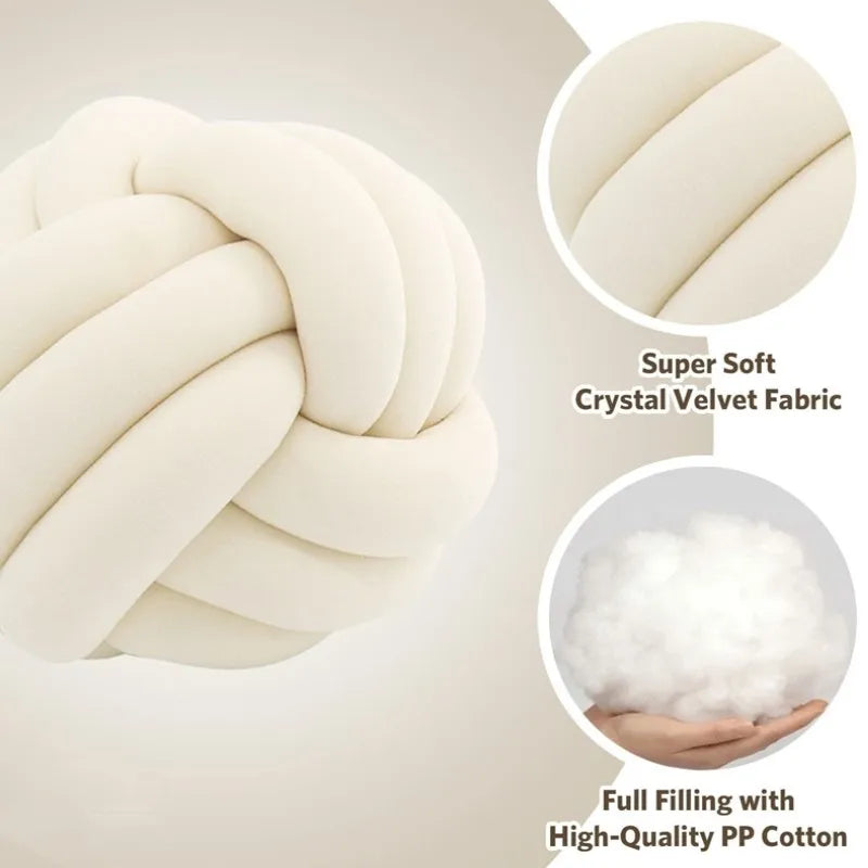 Hand Woven Knot Ball Throw Pillow  