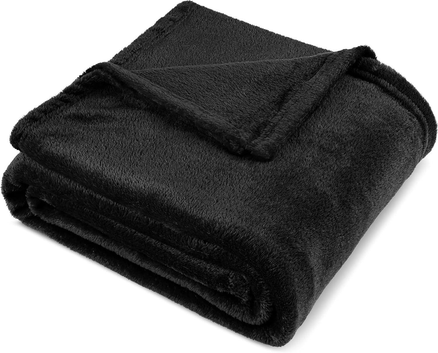 Cozy Black Fleece Blanket Queen 90x90 Inch