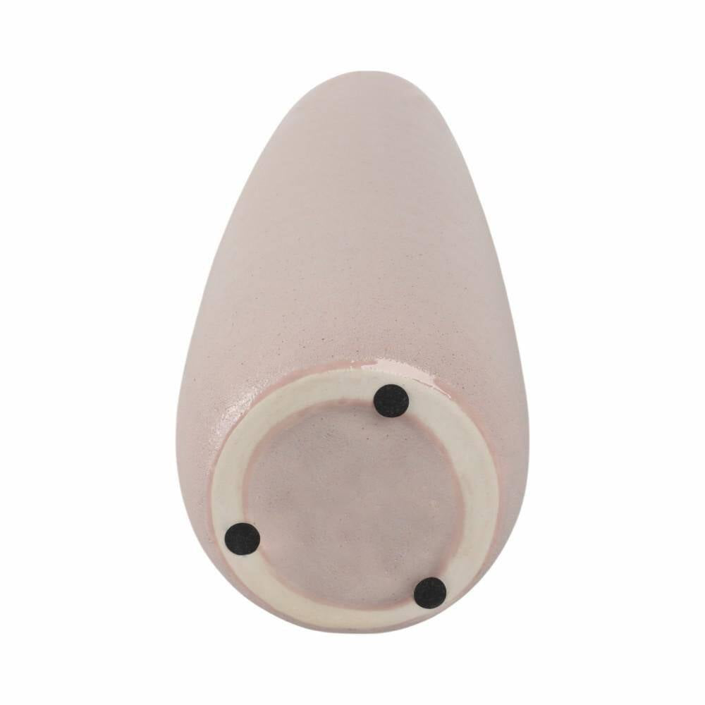 22 In. Blush Pink Ceramic Bottle Shaped Decorative Vase