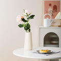 Beige Ceramic Vase 8 Inch Boho Decor