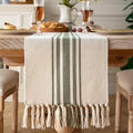 Boho Table Runner with Tassels 13x90 Inch