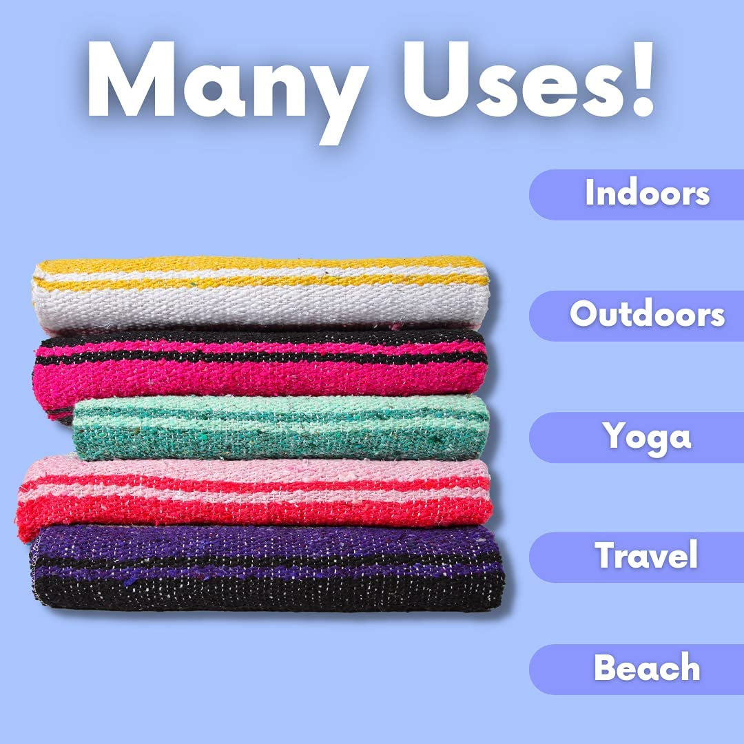 Mexican Yoga Blanket – Cool Mint & Gray