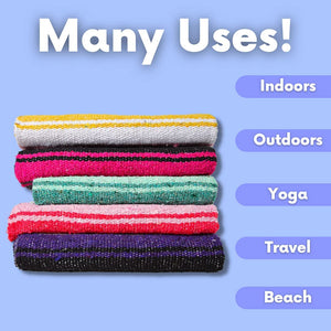 Mexican Yoga Blanket – Cool Mint & Gray