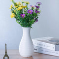 Nordic Round Plastic Vases Set of 2 Sleek White