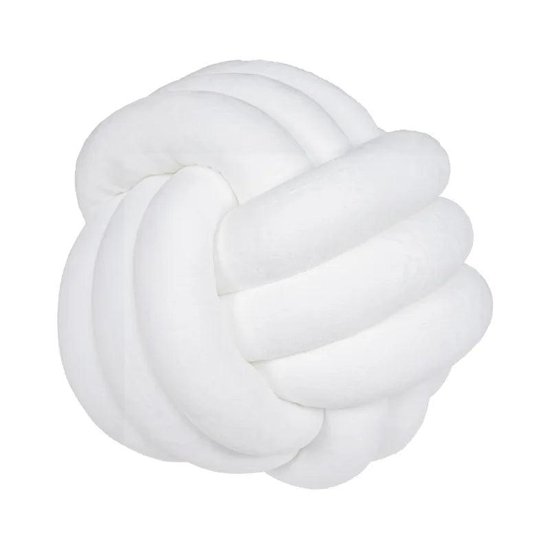 Hand Woven Knot Ball Throw Pillow  