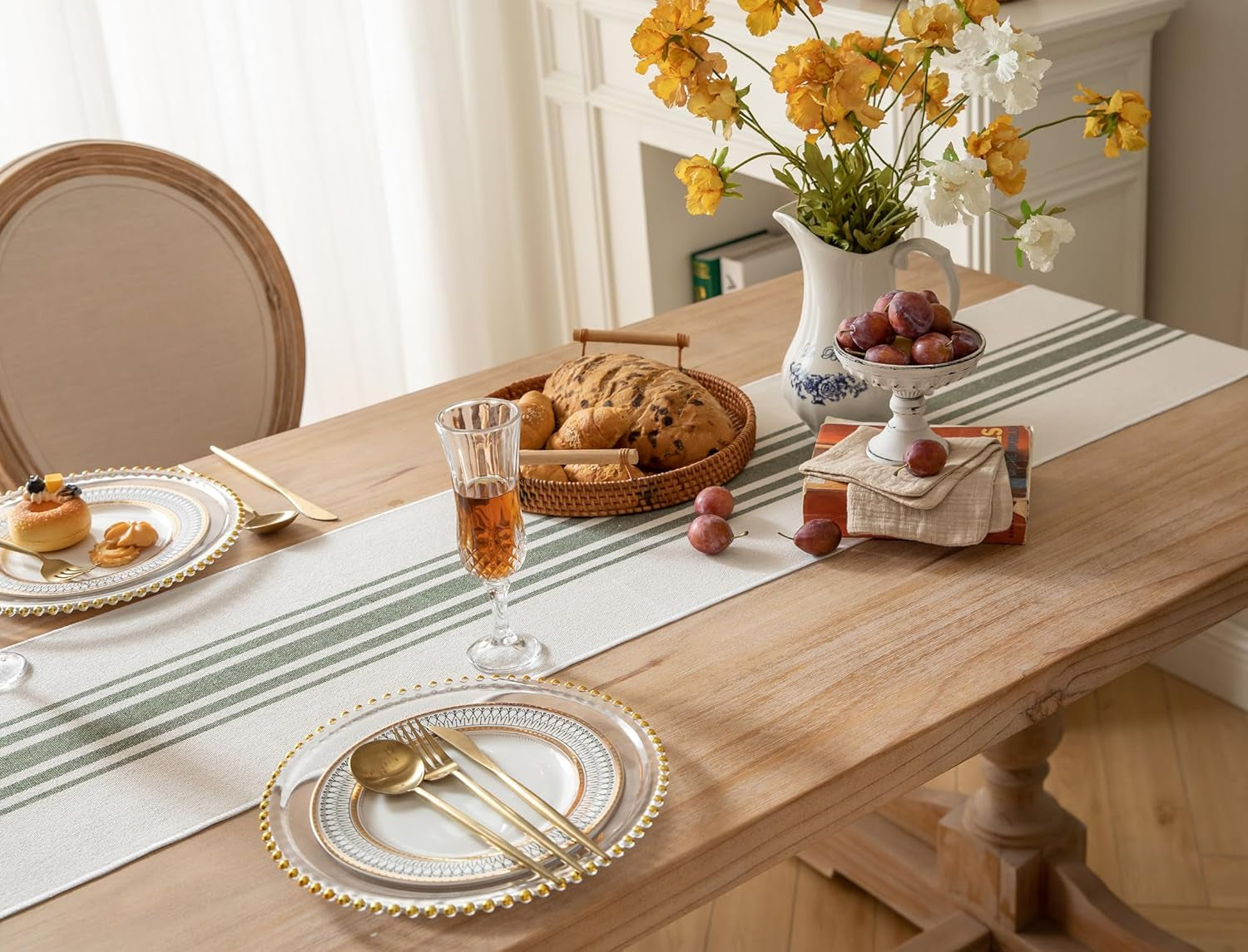 Boho Table Runner with Tassels 13x90 Inch
