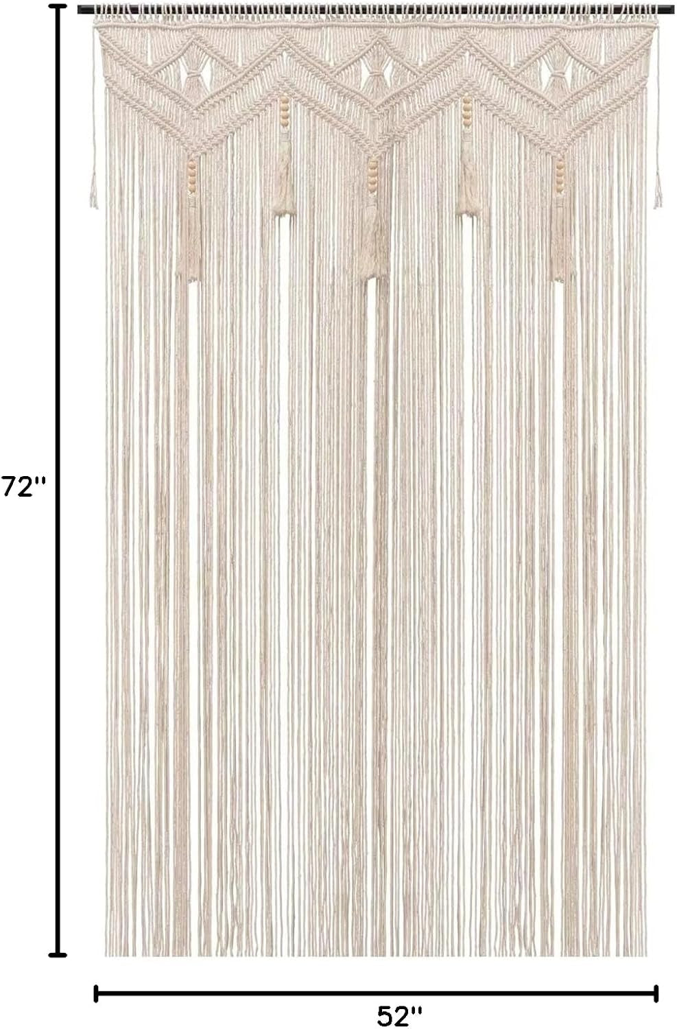 Boho Macrame Curtain Panel 52x72 Inch