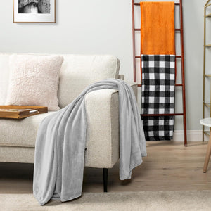 Soft Fleece Throw Blanket Grey 50x60 Inch