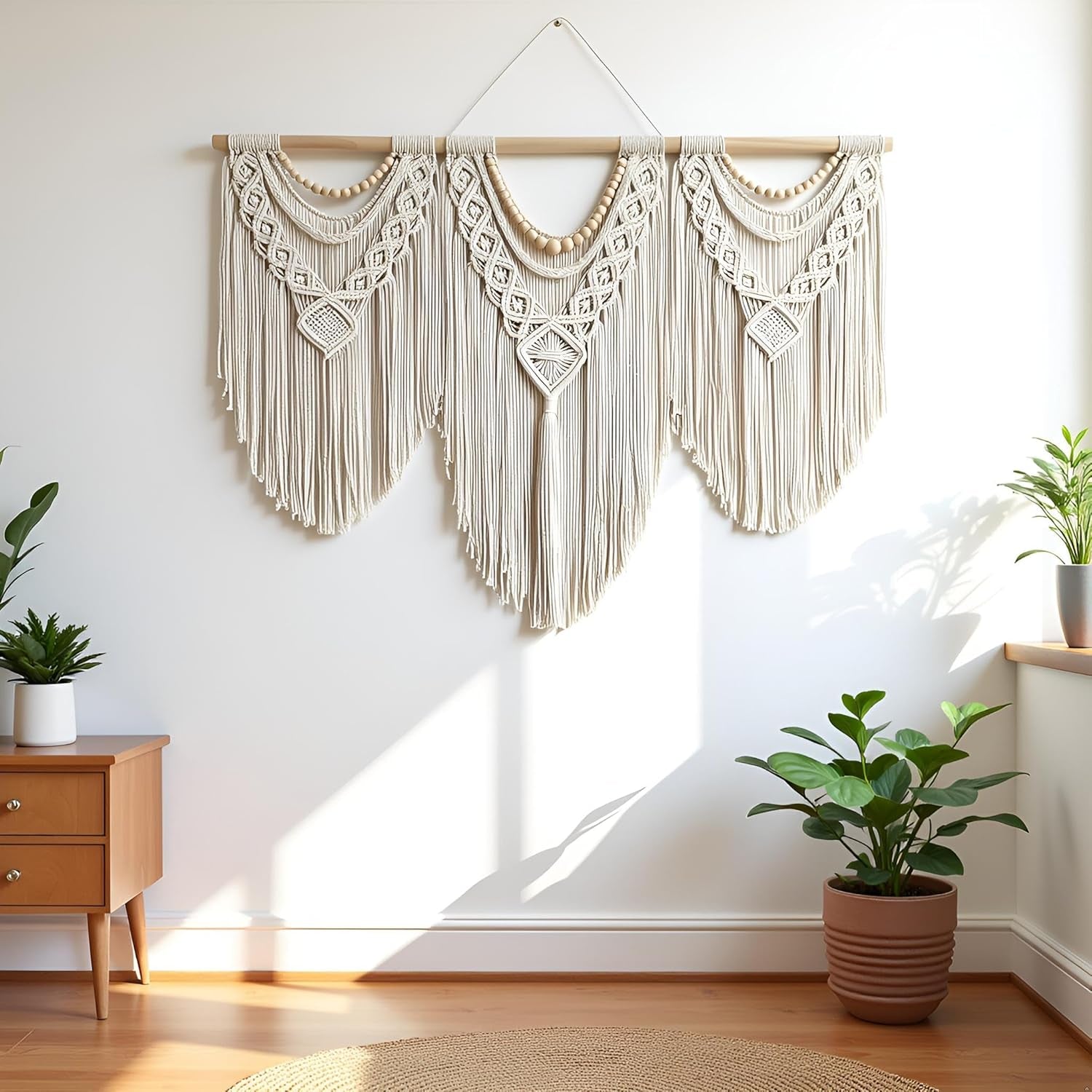 Large Macrame Wall Hanging Boho Tapestry 43x32 inch