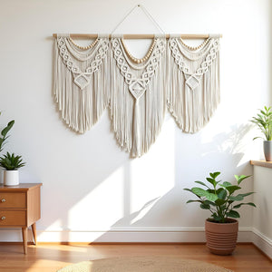 Large Macrame Wall Hanging Boho Tapestry 43x32 inch