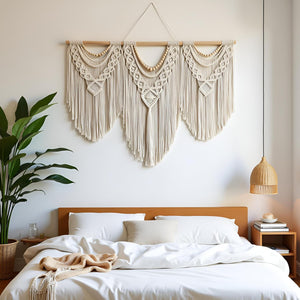 Large Macrame Wall Hanging Boho Tapestry 43x32 inch