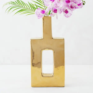 Gold Ceramic Flower Vase