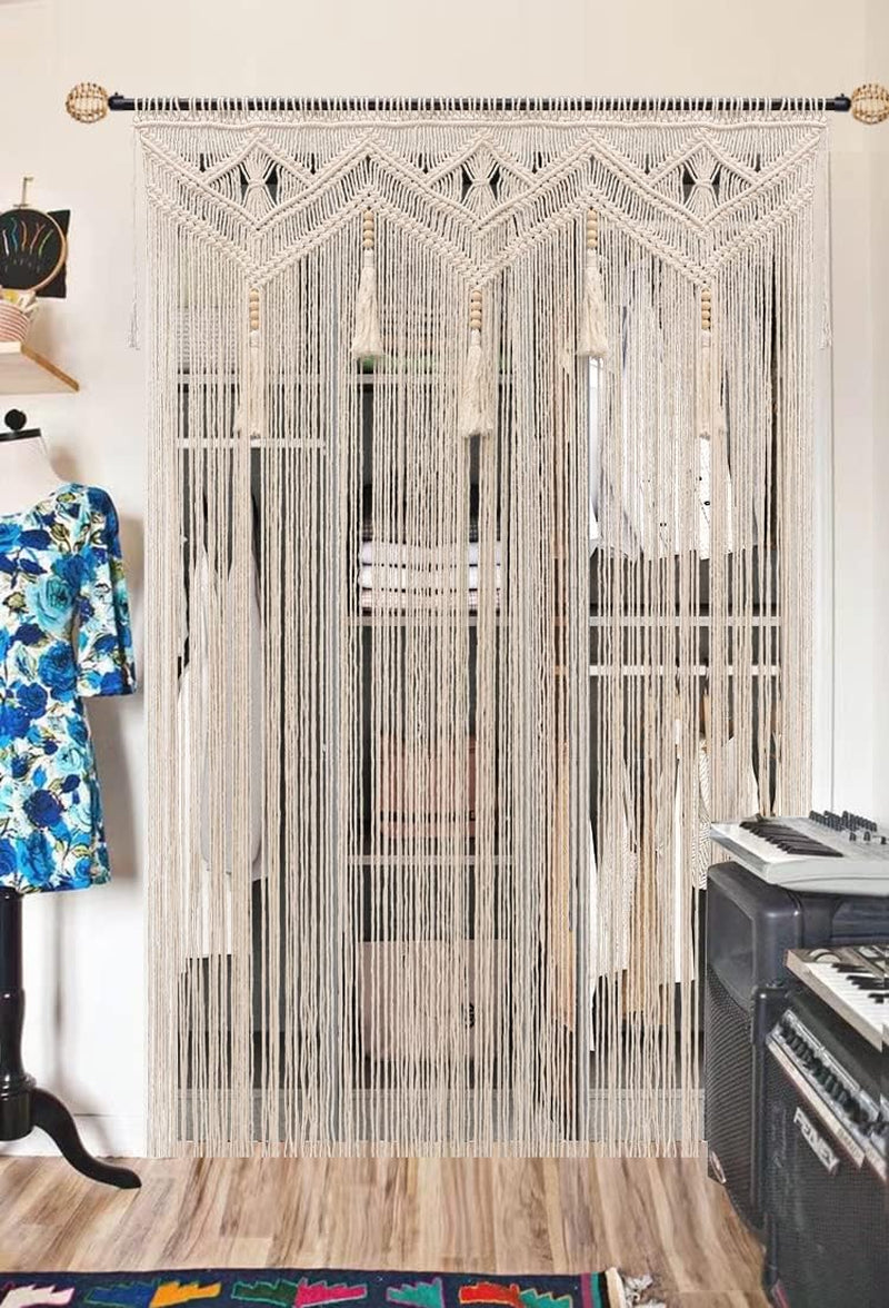Boho Macrame Curtain Panel 52x72 Inch