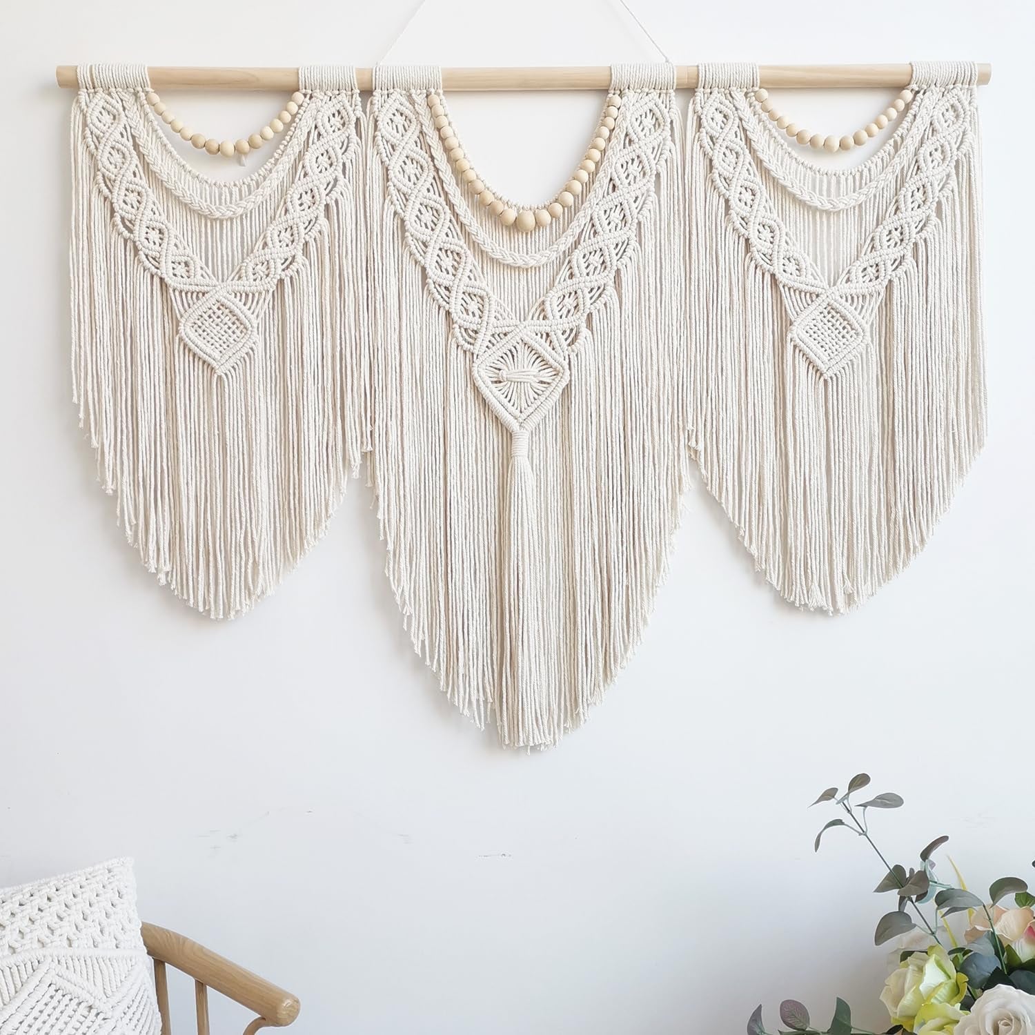 Large Macrame Wall Hanging Boho Tapestry 43x32 inch