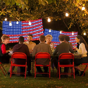Super Bright Waterproof American Flag Net Lights - 420 LED String Lights for Independence Day, Home, Yard, and Garden Patio Holiday Decorations