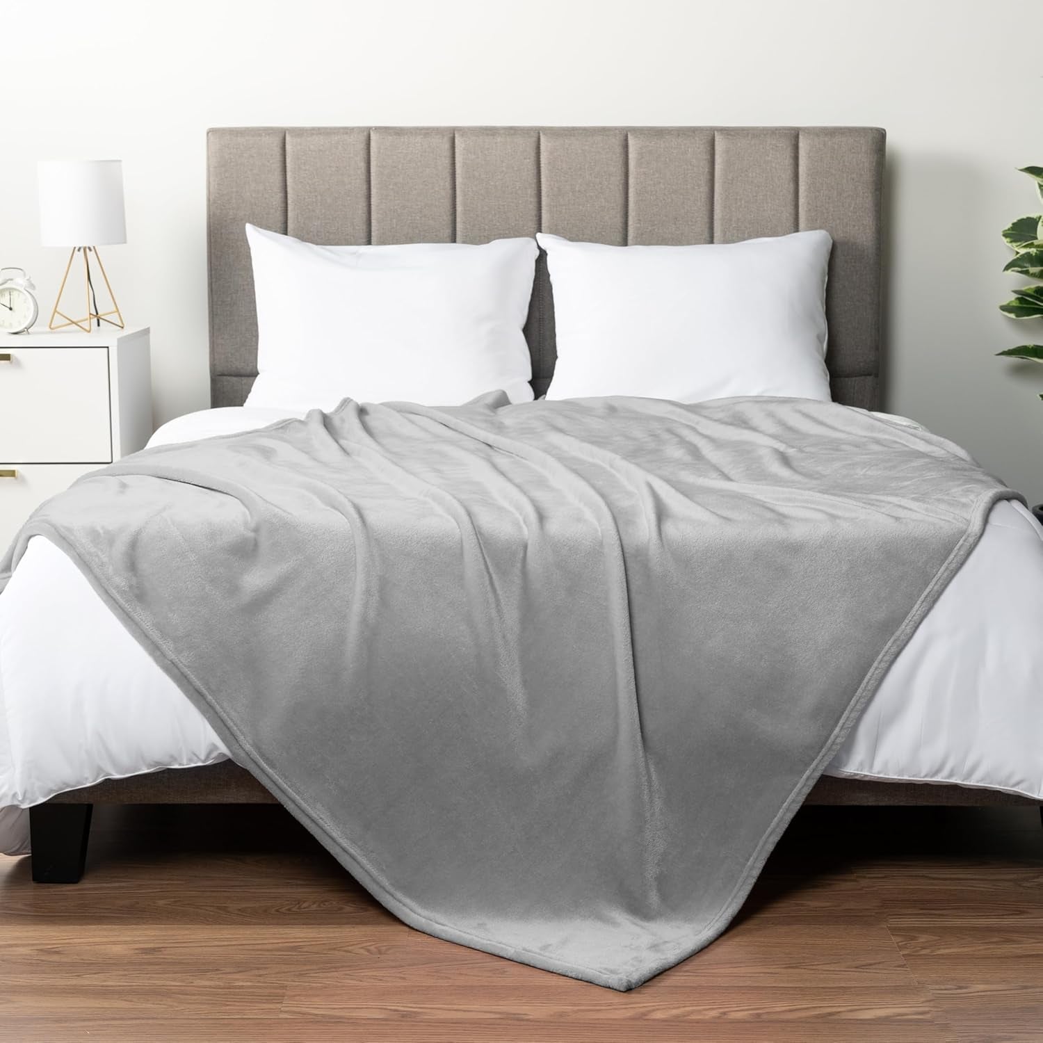 Soft Fleece Throw Blanket Grey 50x60 Inch