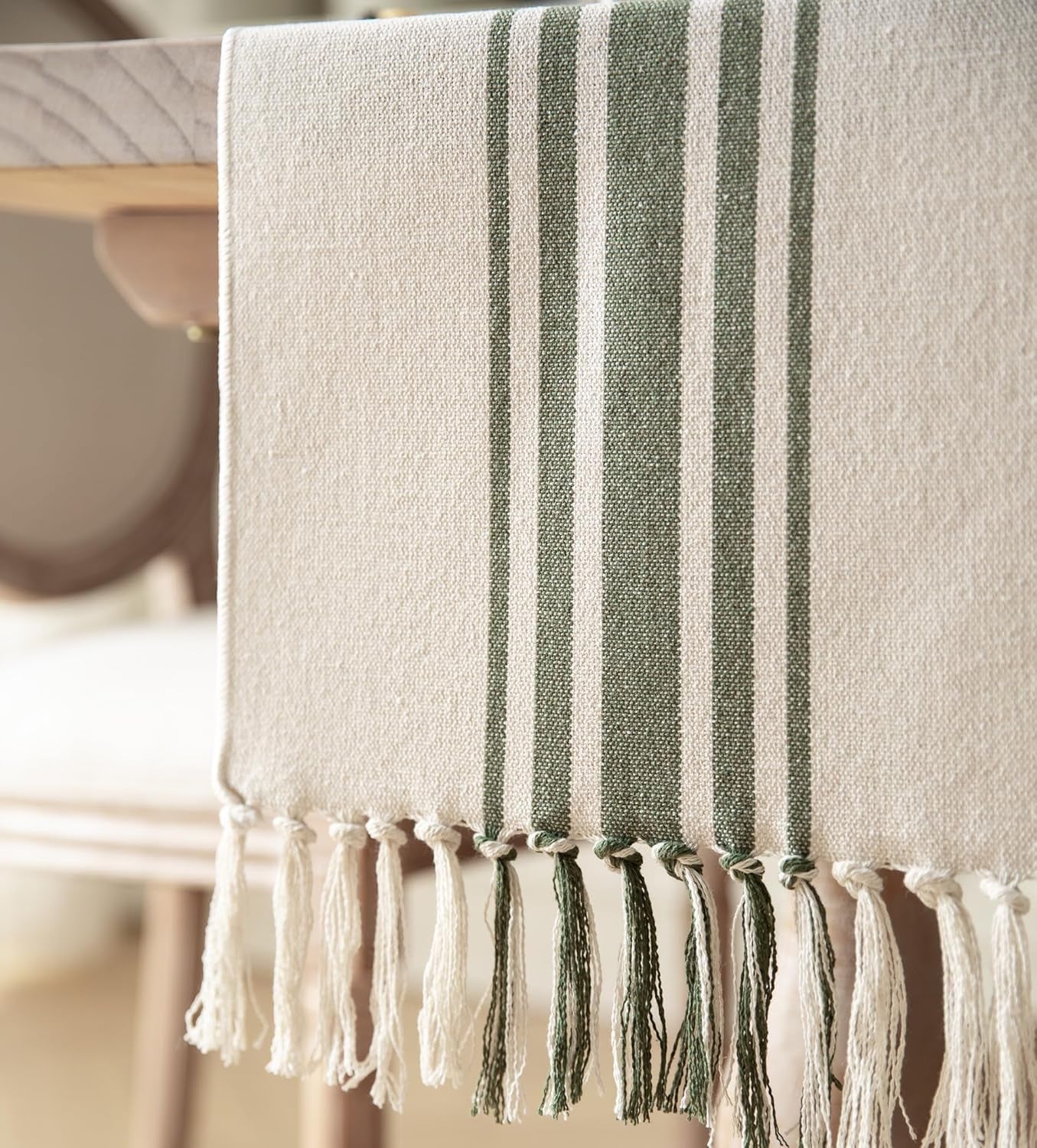 Boho Table Runner with Tassels 13x90 Inch
