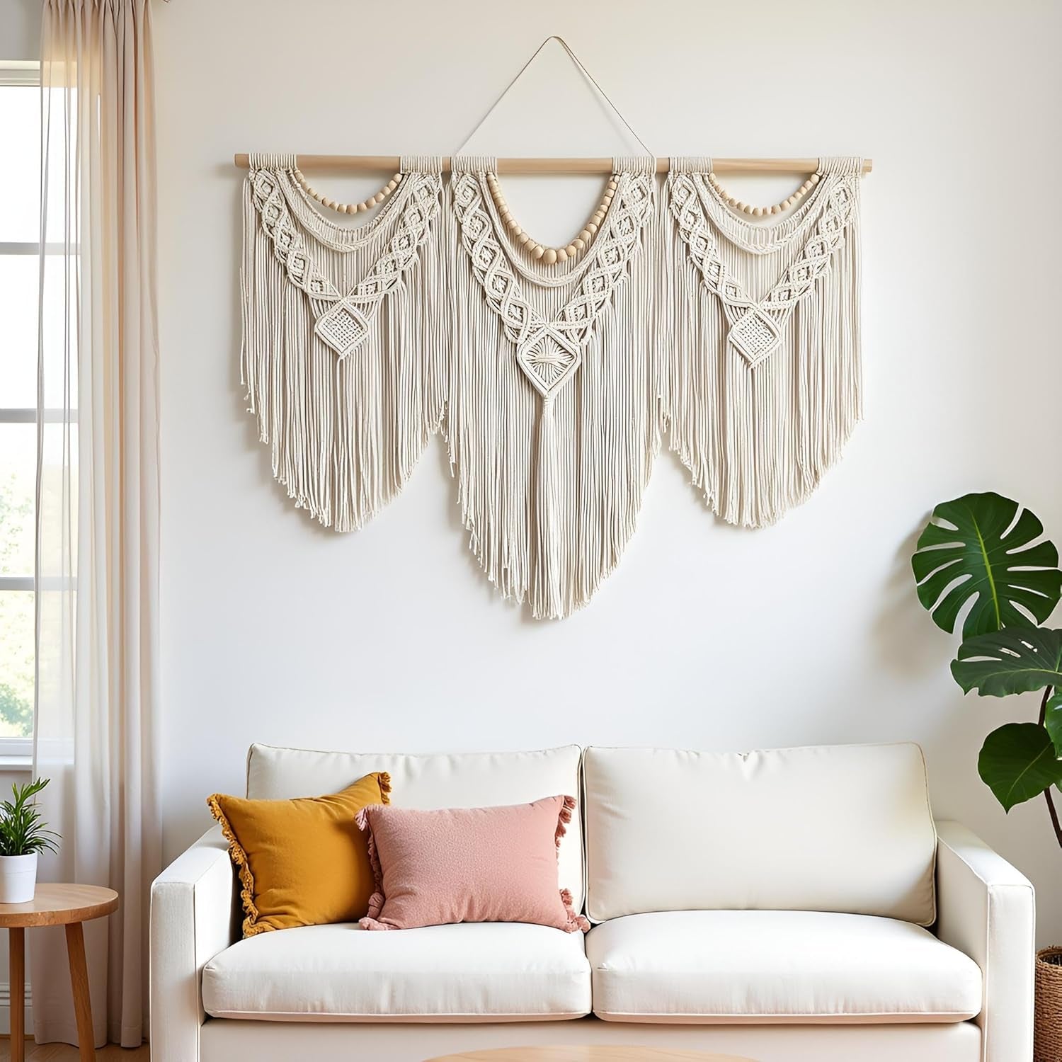 Large Macrame Wall Hanging Boho Tapestry 43x32 inch
