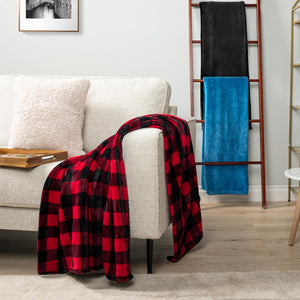 Cozy Black Fleece Blanket Queen 90x90 Inch